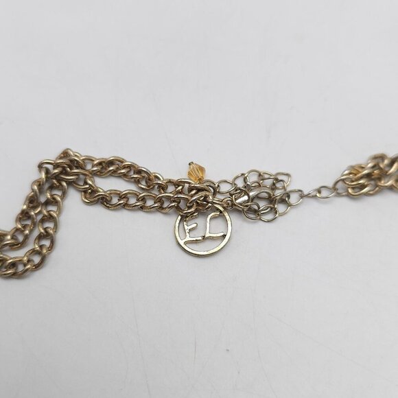 Erica Lyons Statement Necklace With Gold Chain Multi-Color Faceted Acrylic Discs - Picture 5 of 6